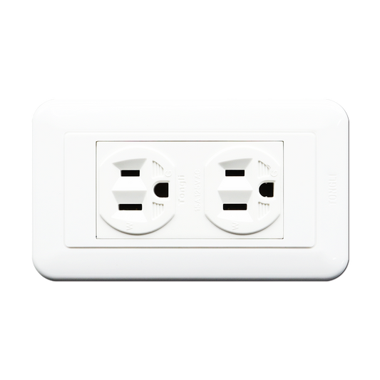 雅白型H型雙聯附接地插座/鎖線式專用電鍋插座