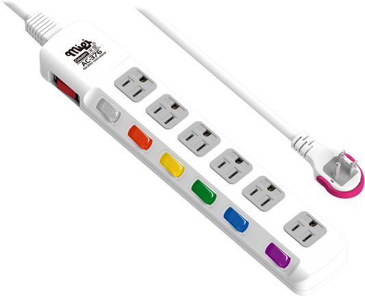 7燈6座3P安全延長線組-6尺